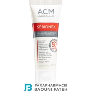 laboratoire acm sébionex gel solaire matifiant spf 50+ 40 ml